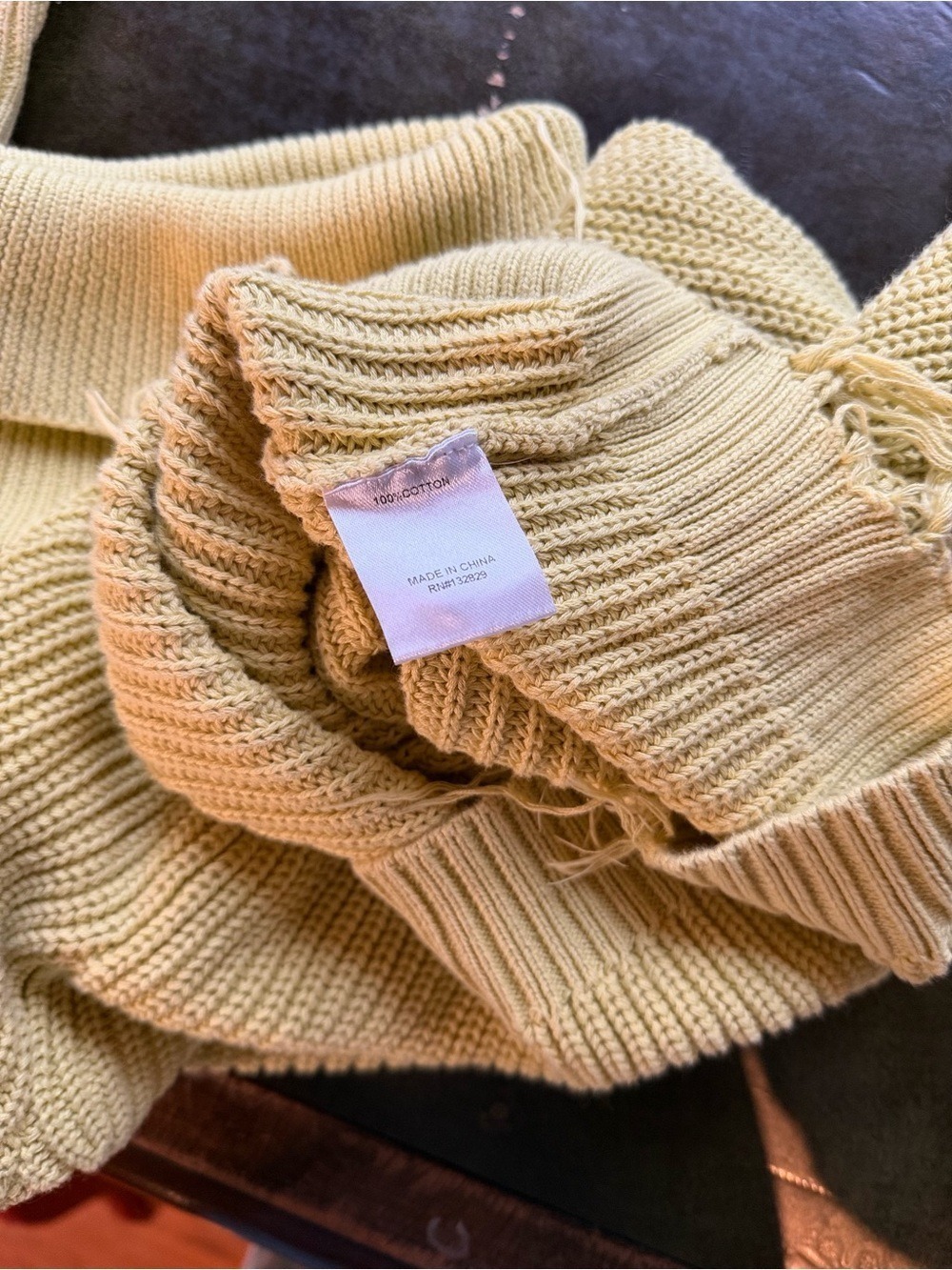 Lovers + Friends Distressed Cropped Turtleneck Sweater | Size Small - Picture 7 of 8